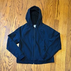 Lilly Pulitzer black hooded cropped zip up jacket size medium